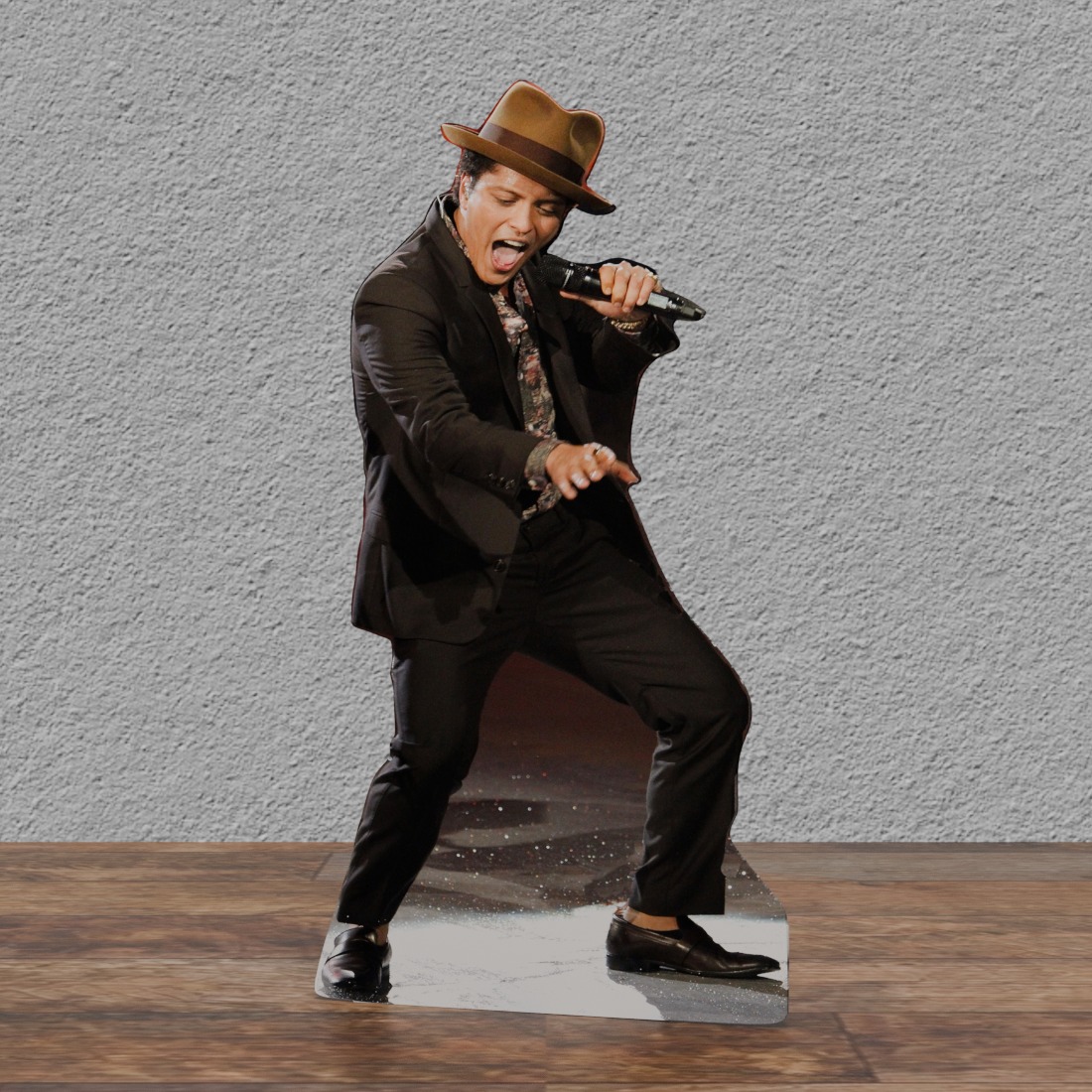 Bruno Mars with MIC - 65" Tall- Life Size Cardboard Cutout Standee