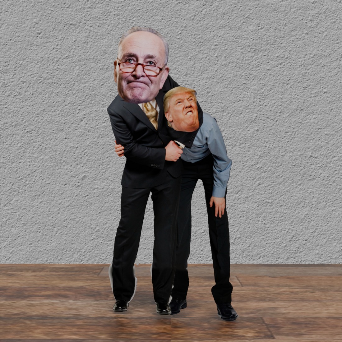Chuck Schumer Giving Donald Trump a Headlock 72" Tall Cardboard Cutout
