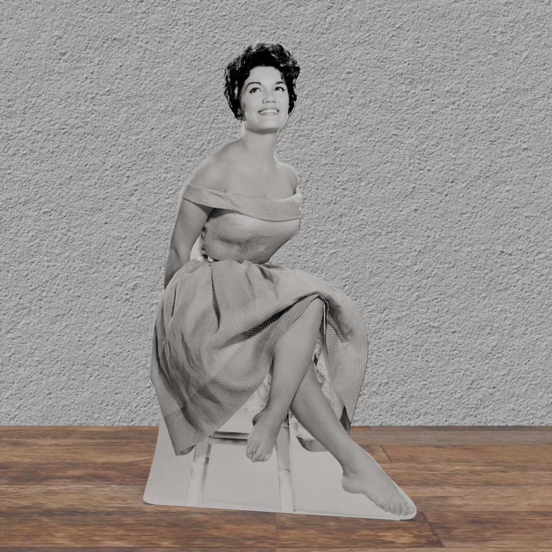 Connie Frances - ON Stool - 65" Tall Cardboard Cutout Standee