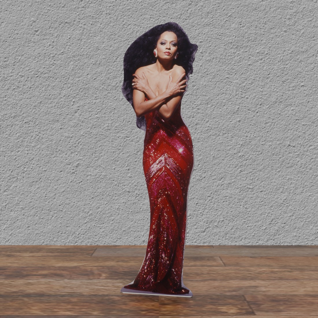 Diana Ross - RED Sequins - Tall- 65" Cardboard Cutout Standee Party Decor