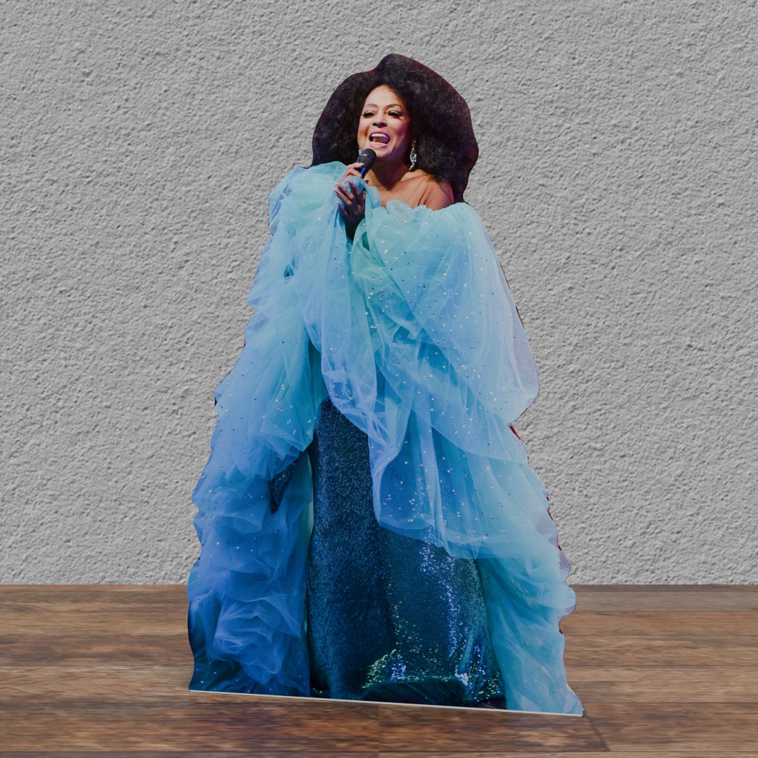 Diana Ross - Turquoise-blue Gown - Tall- 68" Cardboard Cutout Standee Party Decor