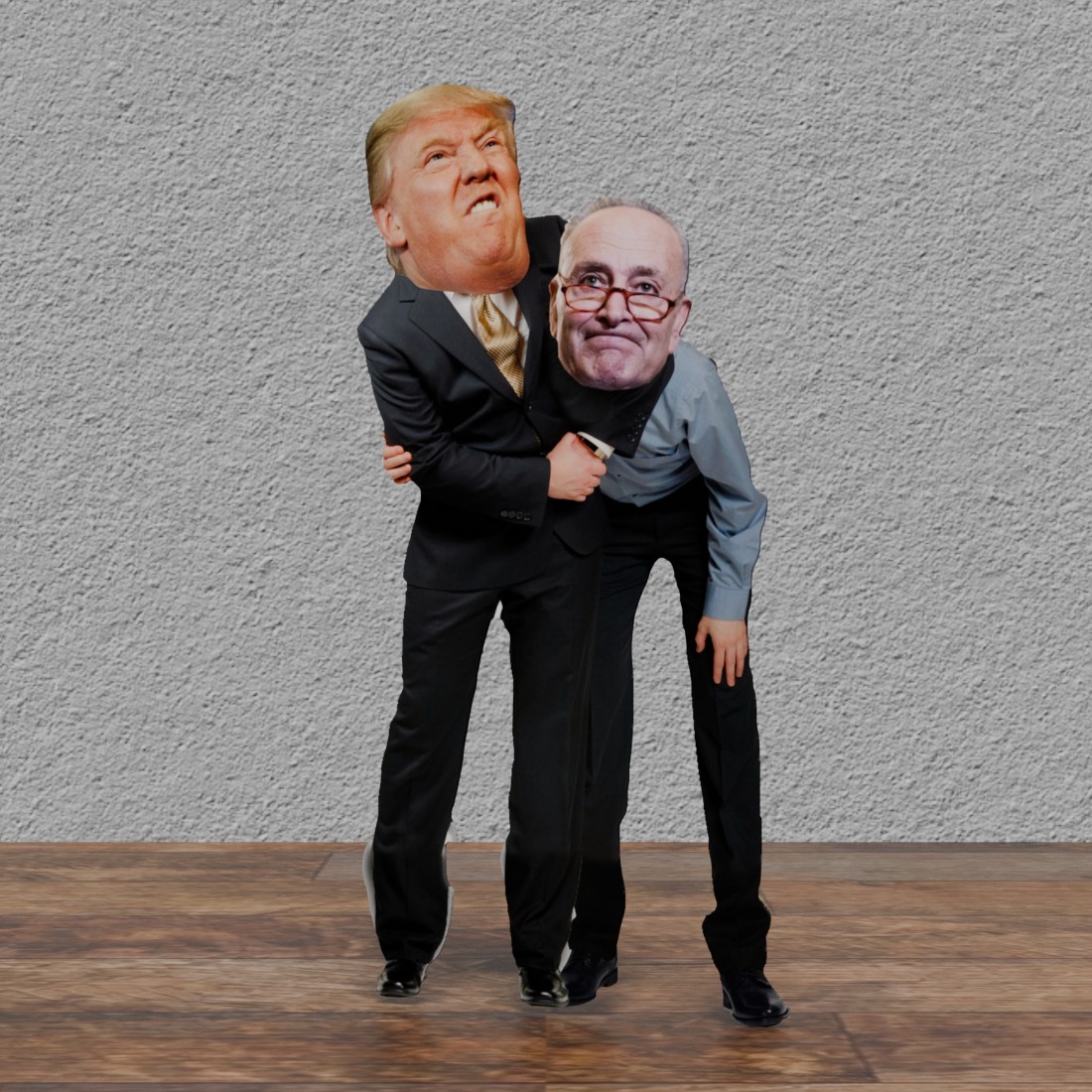 Donald Trump Giving Chuck Schumer a Headlock 72" Tall Cardboard Cutout