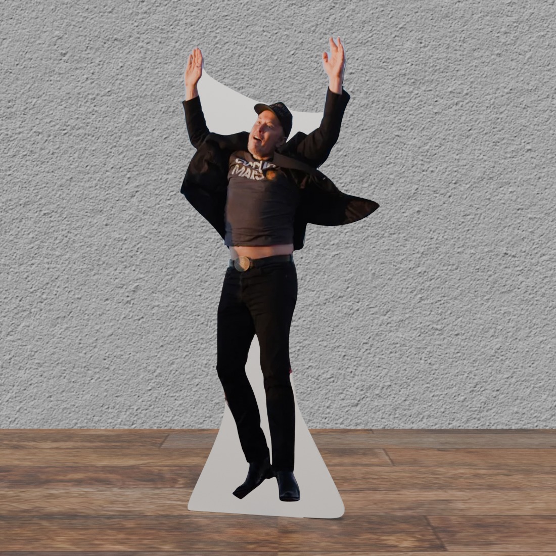 Elon Musk Black Maga Jump 85" Tall Cardboard Cutout Standee