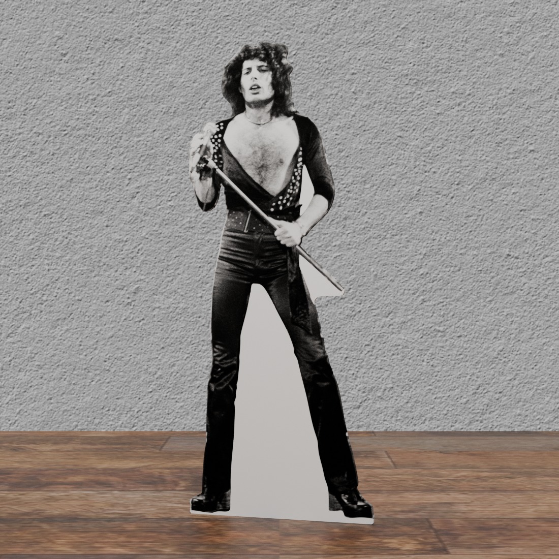 Freddie Mercury from Queen Black & White 72" Tall Cardboard Cutout