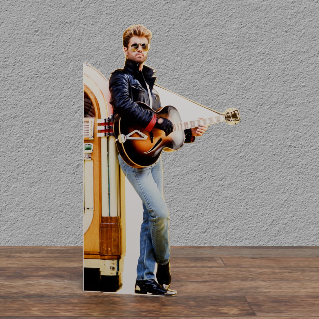 George Michael - Juke BOX - Guitar -80's-2016 - 72" Tall Life Size Cardboard Cutout Standee