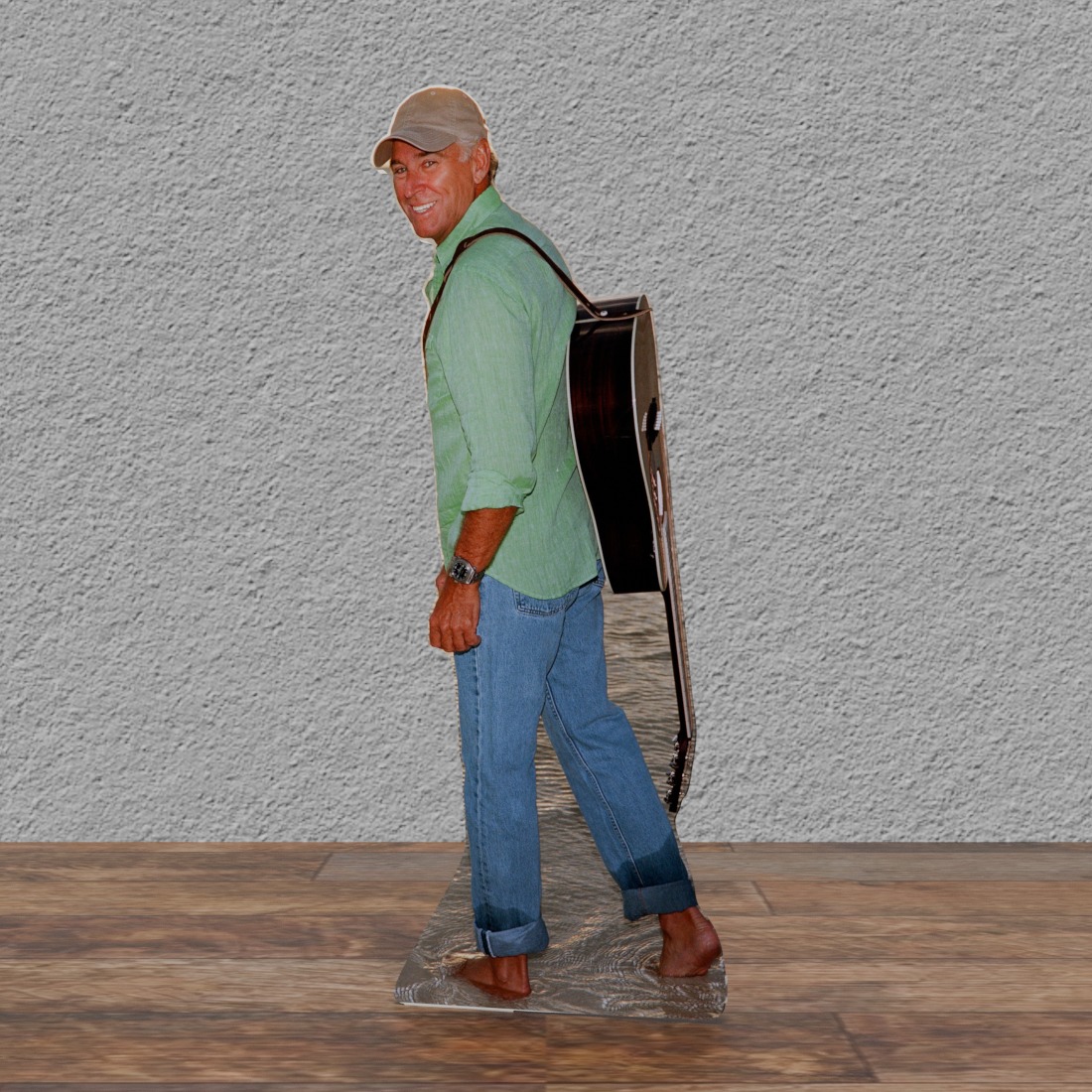 Jimmy Buffett - Guitar AND Ocean 60's,70's,80's,90's - 67" Tall Life Size Cardboard Cutout Standee