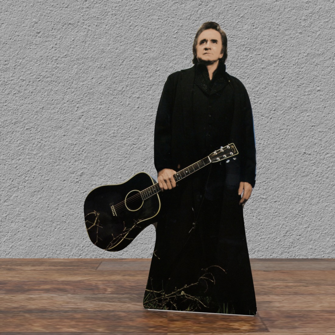 Johnny Cash - Long Coat AND Guitar - 71" Tall - Life Size Cardboard Cutout Standee