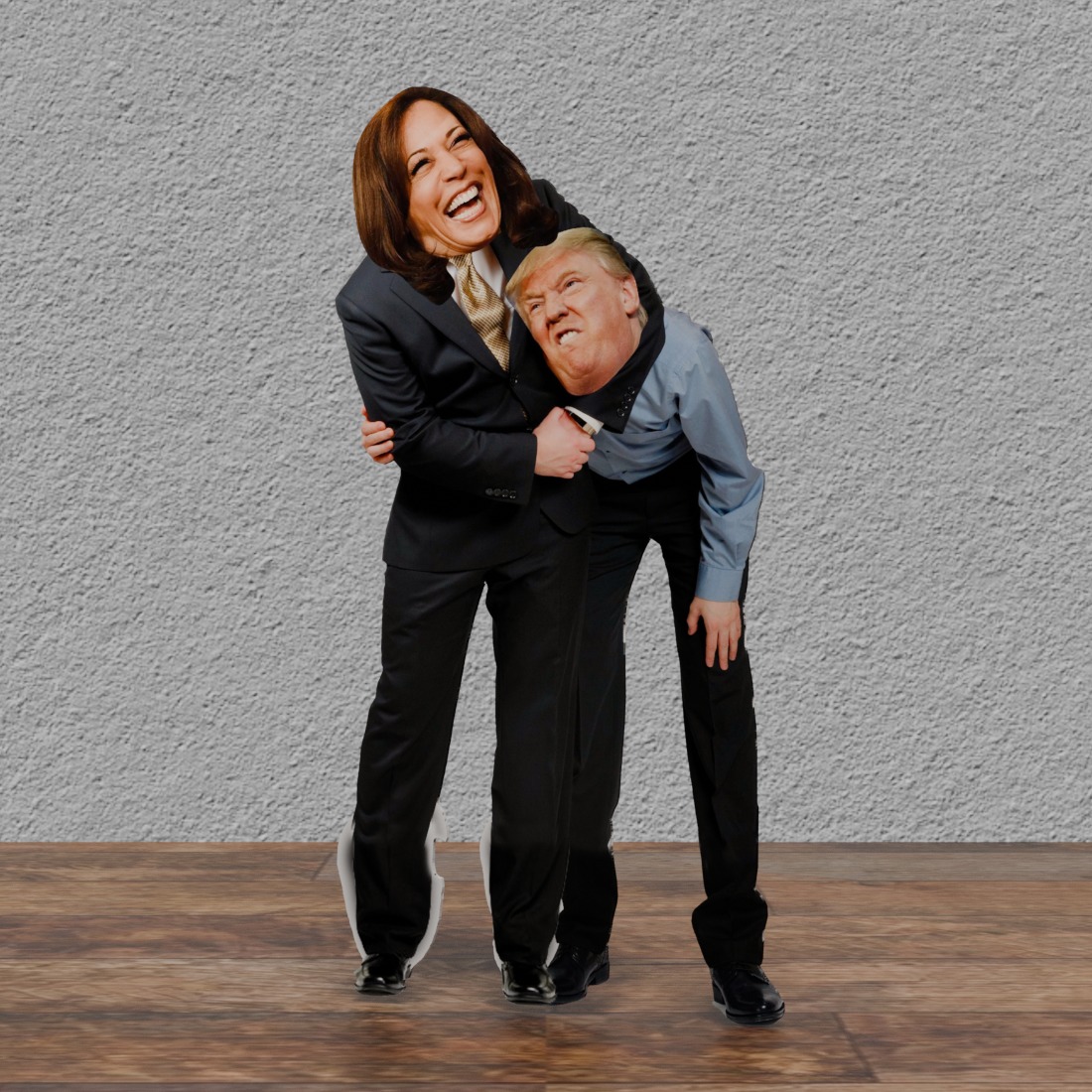 Kamala Headlock Trump 72" Tall Cardboard Cutout Standee