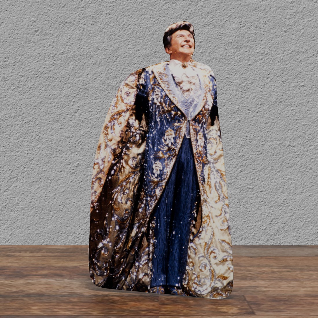 Liberace -30'-80'S Royal Blue Brocade Cape - 70"Tall Life Size Cardboard Cutout Standee