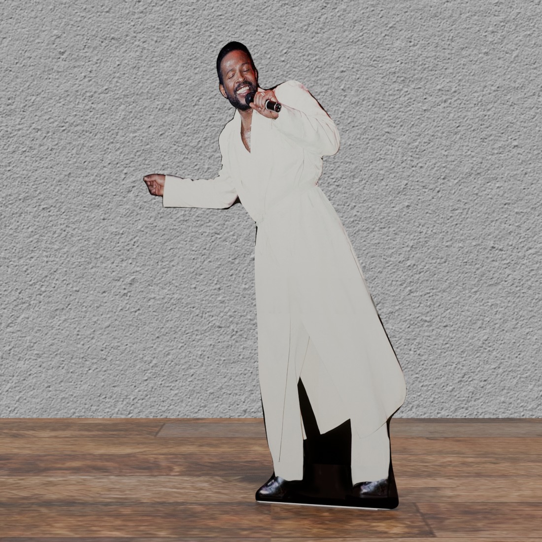 Marvin Gaye - White Long Coat 50's-80's -73"Tall Life Size Cardboard Cutout Standee