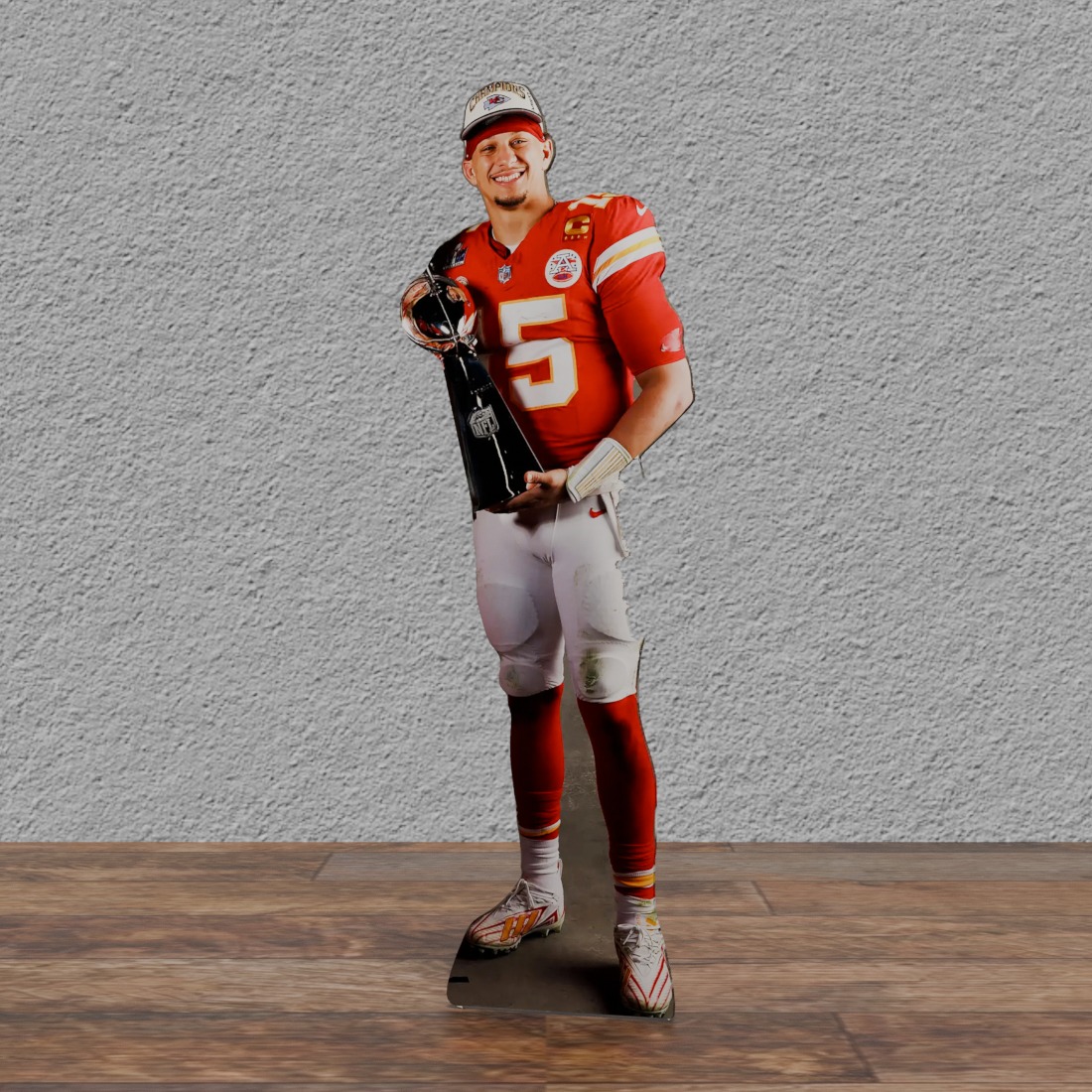 Patrick Mahomes Holding Trophy 74" Tall Cardboard Cutout Standee