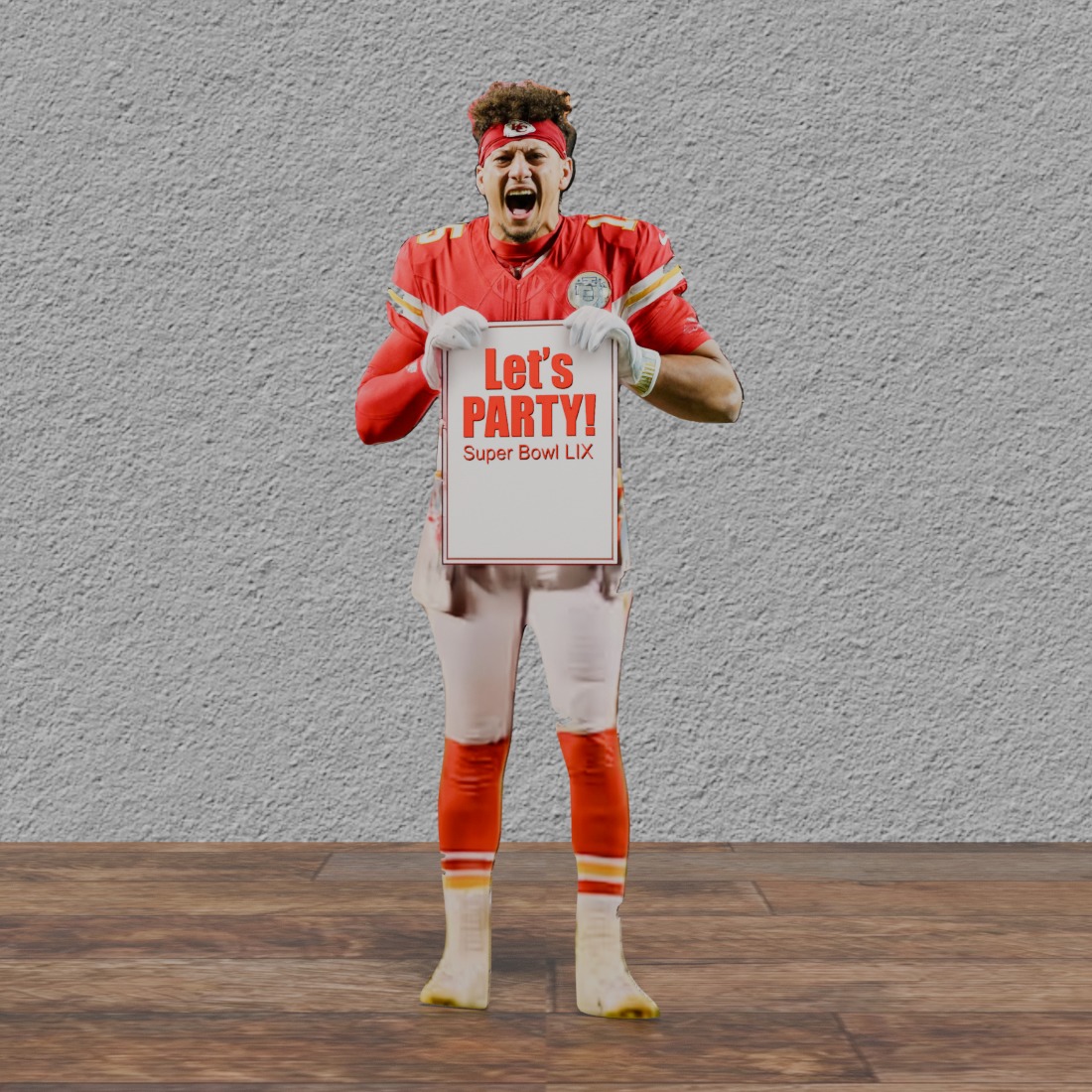 Patrick Mahomes Party Sign 74" Tall Cardboard Cutout Standee