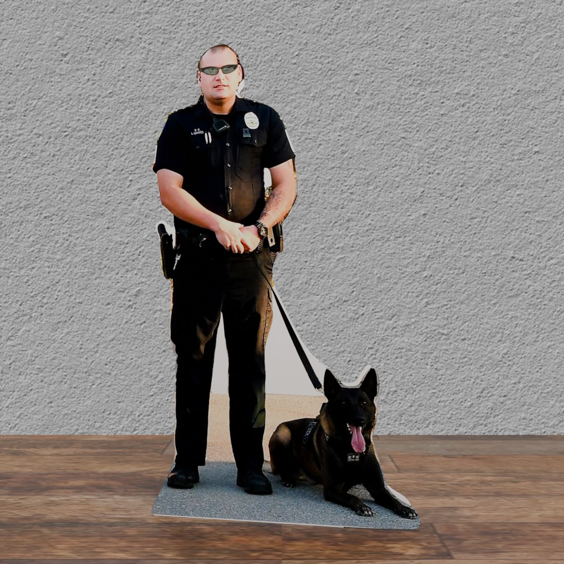 Policeman AND Canine 72" Tall Cardboard Cutout Standee