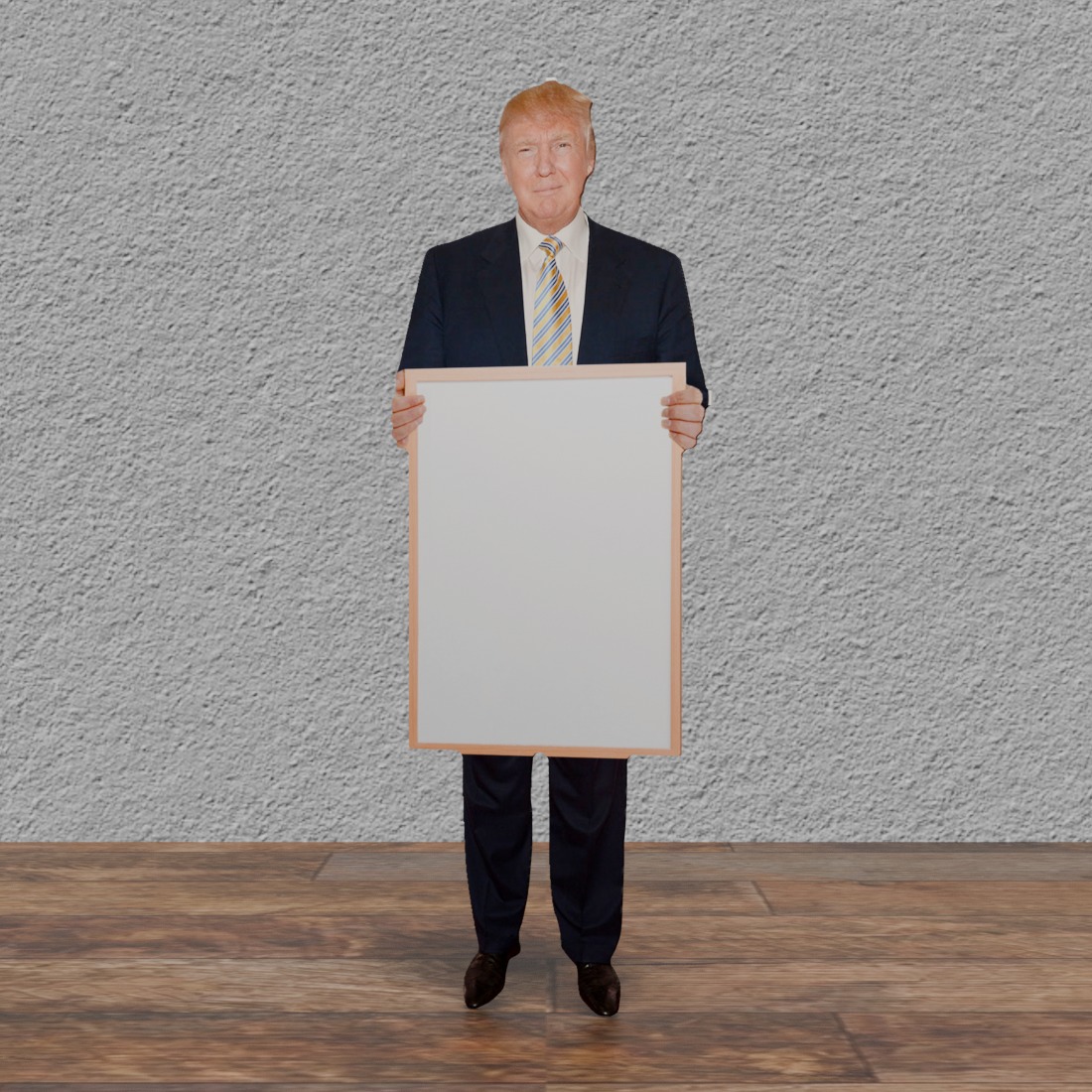 President Donald Trump 74" Tall holding a blank sign