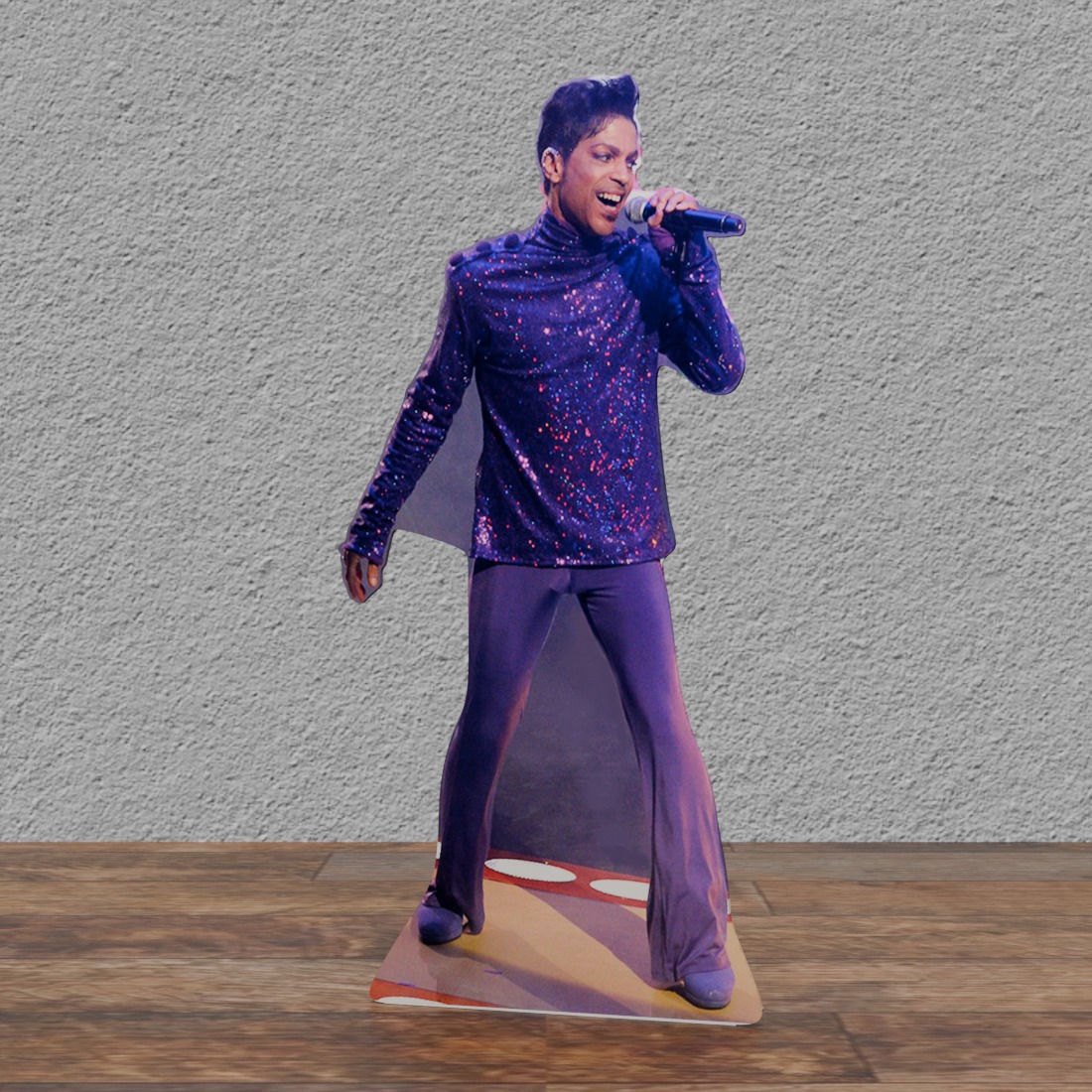 Prince #11 - Sequin Purple Tunic Outfit -63" Tall Life Size Cardboard Cutout Standee