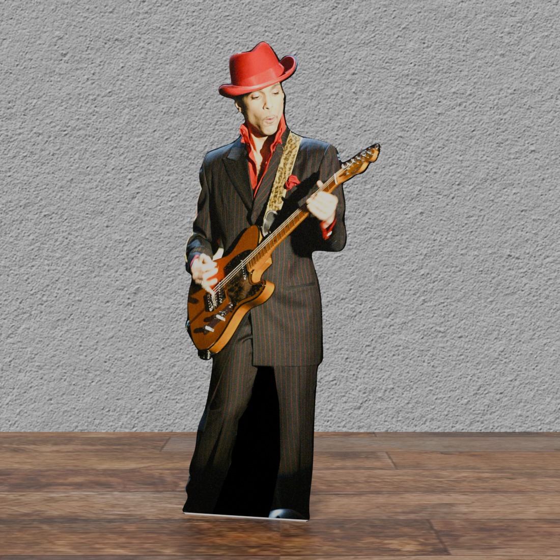 Prince-red Derby Hat-black W/red Pinstripe Suit - 63" Tall Cardboard Cutout Standee