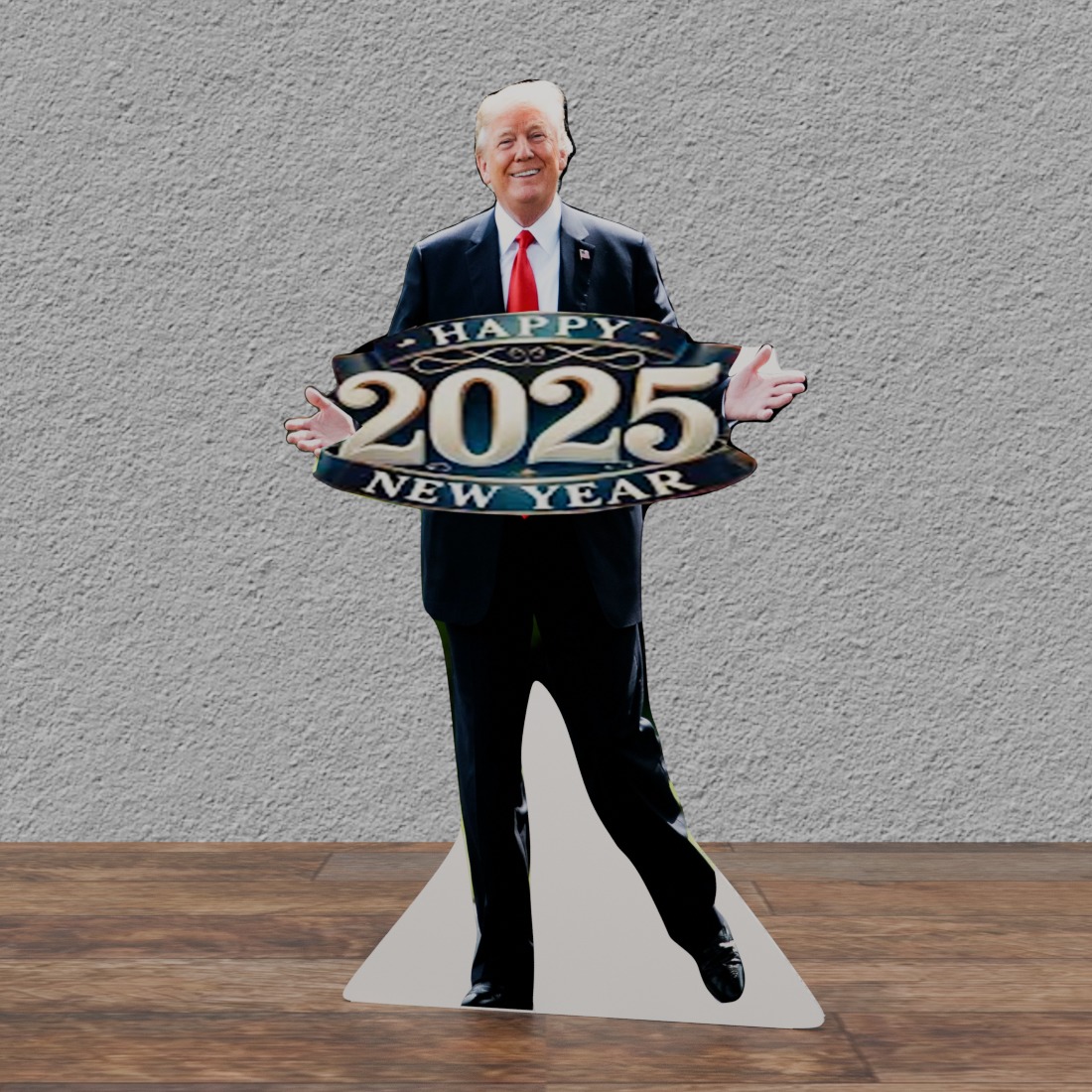 Trump Happy NEW Year 2025 75" Tall Cardboard Cutout Standee