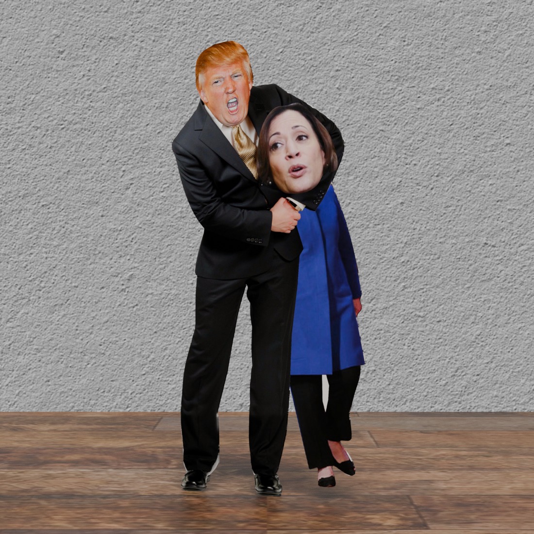 Trump Headlock Kamala 72" Tall Cardboard Cutout Standee